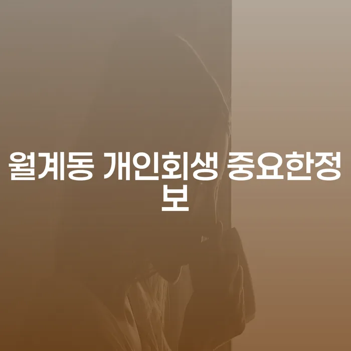 월계동 개인회생 중요한정보