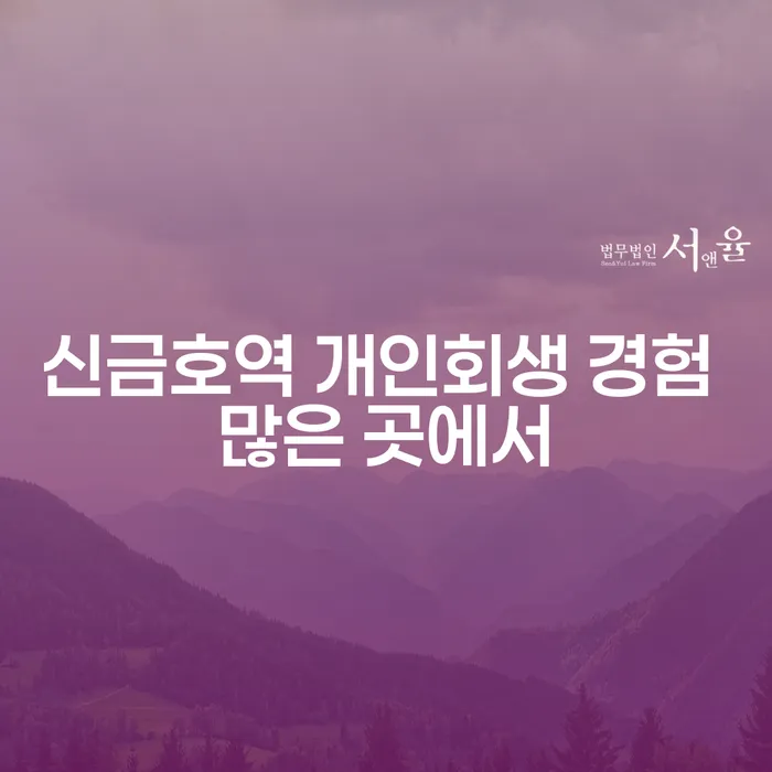 신금호역 개인회생 경험 많은 곳에서